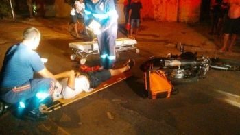 Motociclista fica ferido em acidente no bairro Interlagos