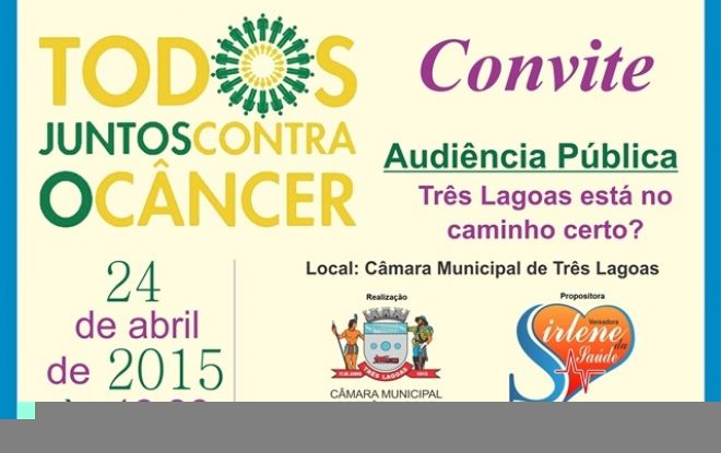 Câmara promove audiência para debater tratamento de câncer no município