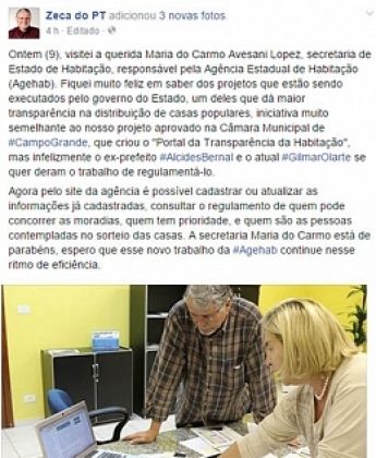 Zeca elogia projetos do governo Azambuja