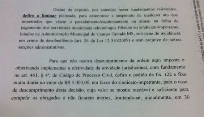 Dentistas ganham na Justiça direito de receber salário em dia da Prefeitura de Campo Grande