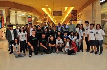 Presidentes da Fiems e Junior Achievement visitam Feira de Miniempresas