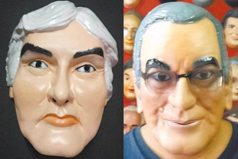 Delcídio e Cunha viram máscaras de carnaval