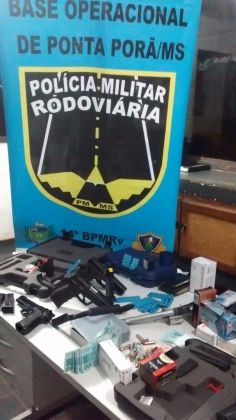 Polícia Militar Rodoviária apreende armas e munições na MS-164 em Ponta Porã