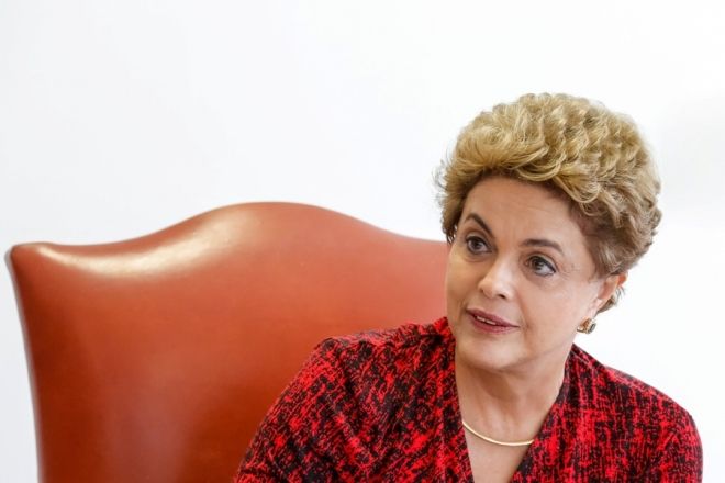 Presidente Dilma Rousseff durante entrevista para ve&iacute;culos da imprensa internacional