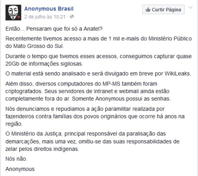 Invas&atilde;o anonymous
