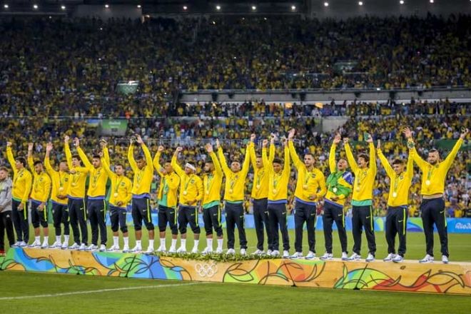 Brasil vence Alemanha nos p&ecirc;naltis e conquista primeiro ouro no futebol