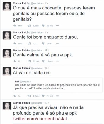 Clarice Falcão comenta sobre retirada de clipe em YouTube: “É só piru ppk"