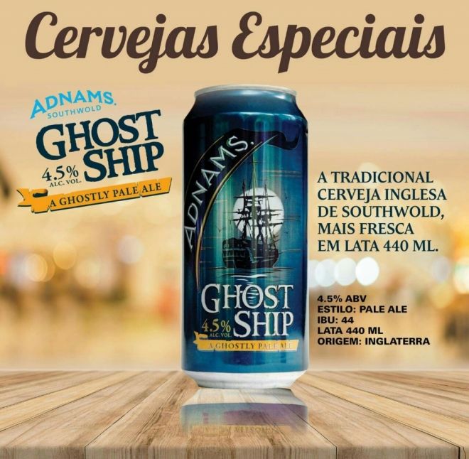 Cerveja Inglesa Adnams Ghost Ship chega ao Estado