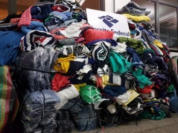 Sem nota fiscal, quase 250 quilos de roupas são apreendidos pela Receita Federal