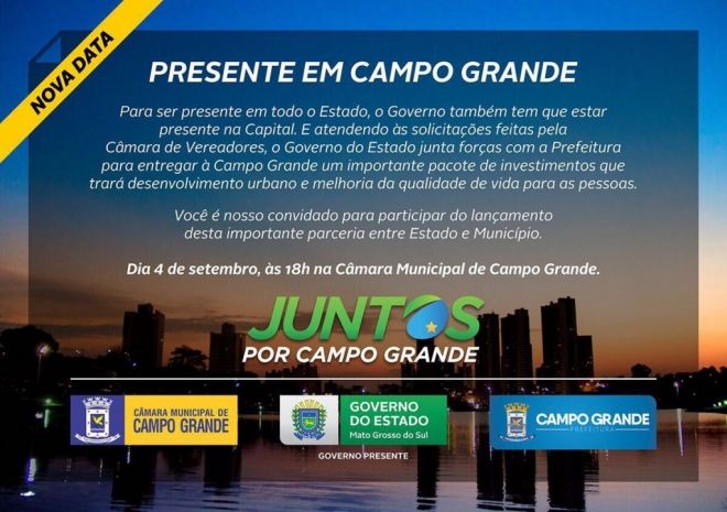 Campo Grande receberá R$ 180 mi em obras