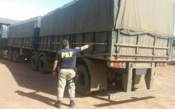 Policiais rodoviários federais flagram carreta com mais de 20 toneladas em excesso 