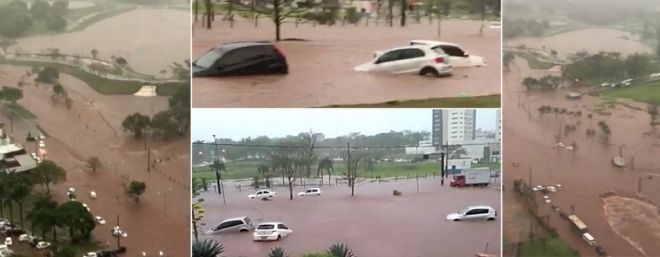 Tempestade provoca alagamentos em Campo Grande