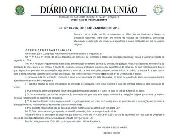 Bolsonaro sanciona lei que beneficiará alunos a faltar por motivos religiosos