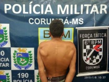 Indivíduo foragido da justiça é preso após ser abordado em atitude suspeita em bairro de Corumbá