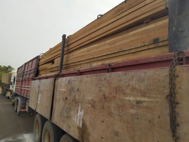 PMA apreende três caminhões com madeira ilegal e pescado 