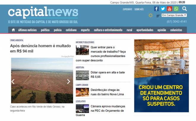 Capital News é lembrado entre os principais sites de notícias de Campo Grande