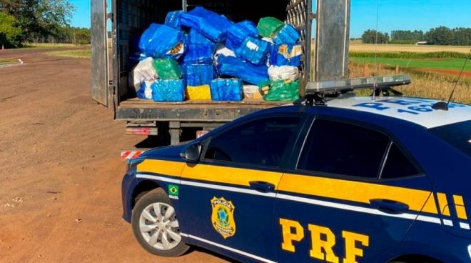 PRF apreende 4,1 toneladas de maconha em Ponta Porã