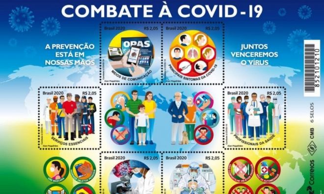 Correios lança selos em combate ao Covid-19