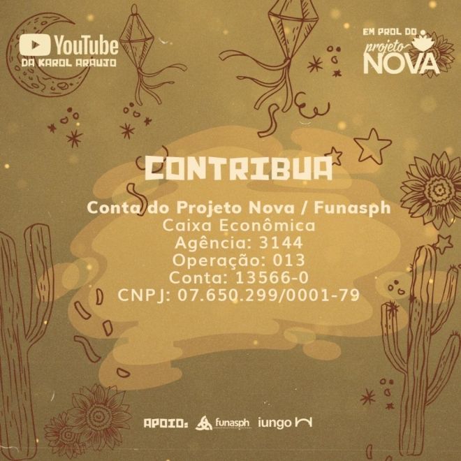 Projeto Nova realiza live para arrecadar fundos 