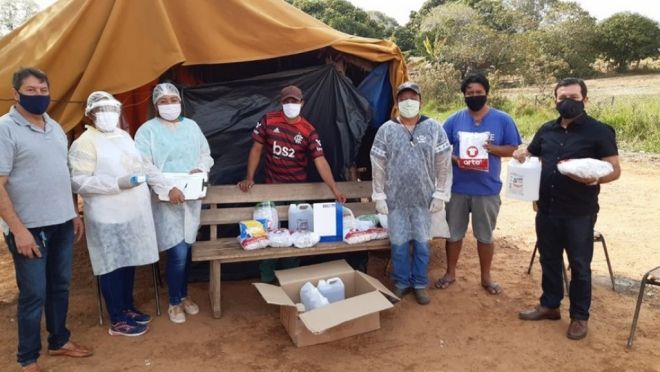 Fiems doa 1,5 mil máscaras e álcool para indígenas de Aquidauana