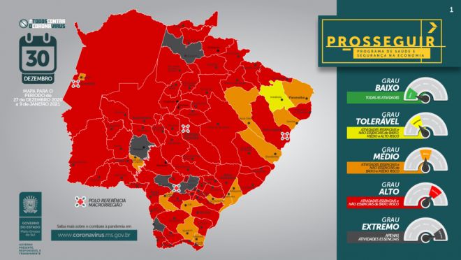 Mais de 60 municípios de MS estão com alto risco da covid 