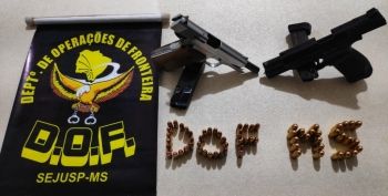 DOF apreende armas de fogo e munições na Fronteira 
