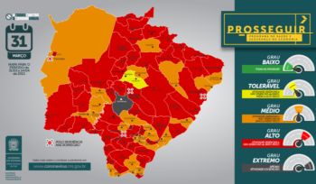 Covid-19: Mais de 64% dos municípios de Mato Grosso do Sul estão com alto risco de infecção