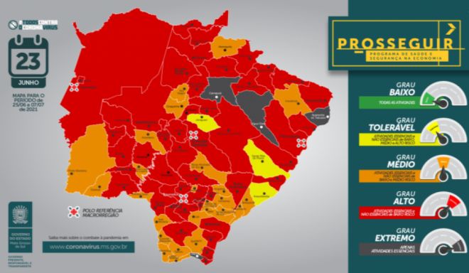 Em nova atualização estadual, Campo Grande volta para a alto risco de contágio da covid-19