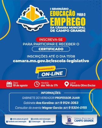 Estão abertas as inscrições para o Seminário “Educação para o Emprego” 
