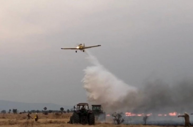 Apoio aéreo intensifica combate ao fogo no Pantanal