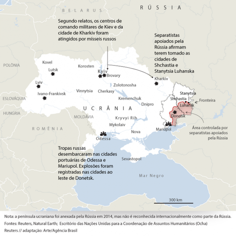 Rússia e Ucrânia vão abrir corredores humanitários para saída de civis