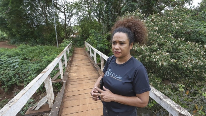 Ponte de concreto substituirá “pinguela” no Lageado
