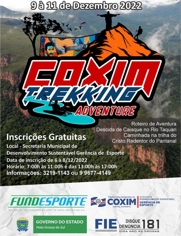 Ação e adrenalina esperam por você neste final de semana no “Coxim Trekking Adventure”