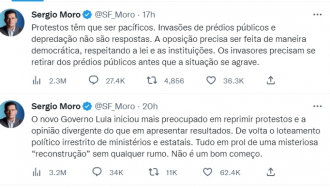 Com críticas à esquerda, Bolsonaro repudia vandalismo em Brasília
