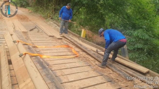 Prefeitura inicia reparos em ponte da zona rural de Três Lagoas