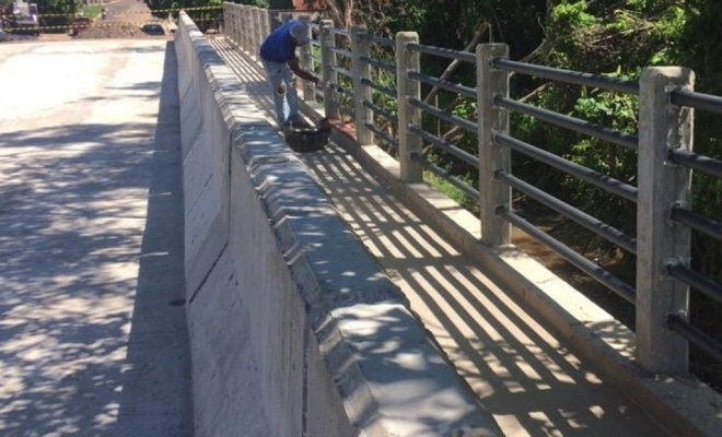 Ponte de concreto no córrego Vilas Boas está quase finalizada
