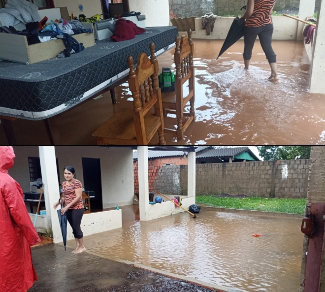 Chuva torrencial atinge Ponta Porã e deixa moradores ilhados