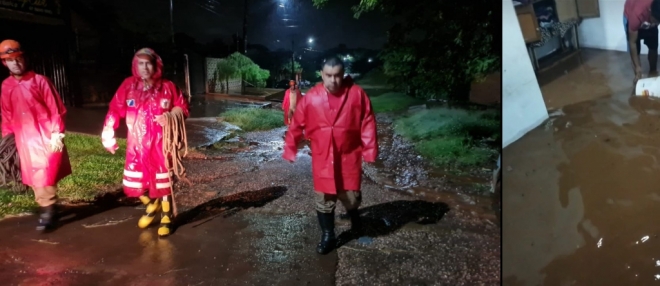 Chuva torrencial atinge Ponta Porã e deixa moradores ilhados
