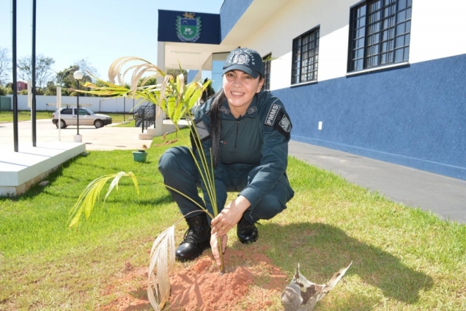 Polícia Militar inicia projeto paisagístico no novo quartel de Coxim