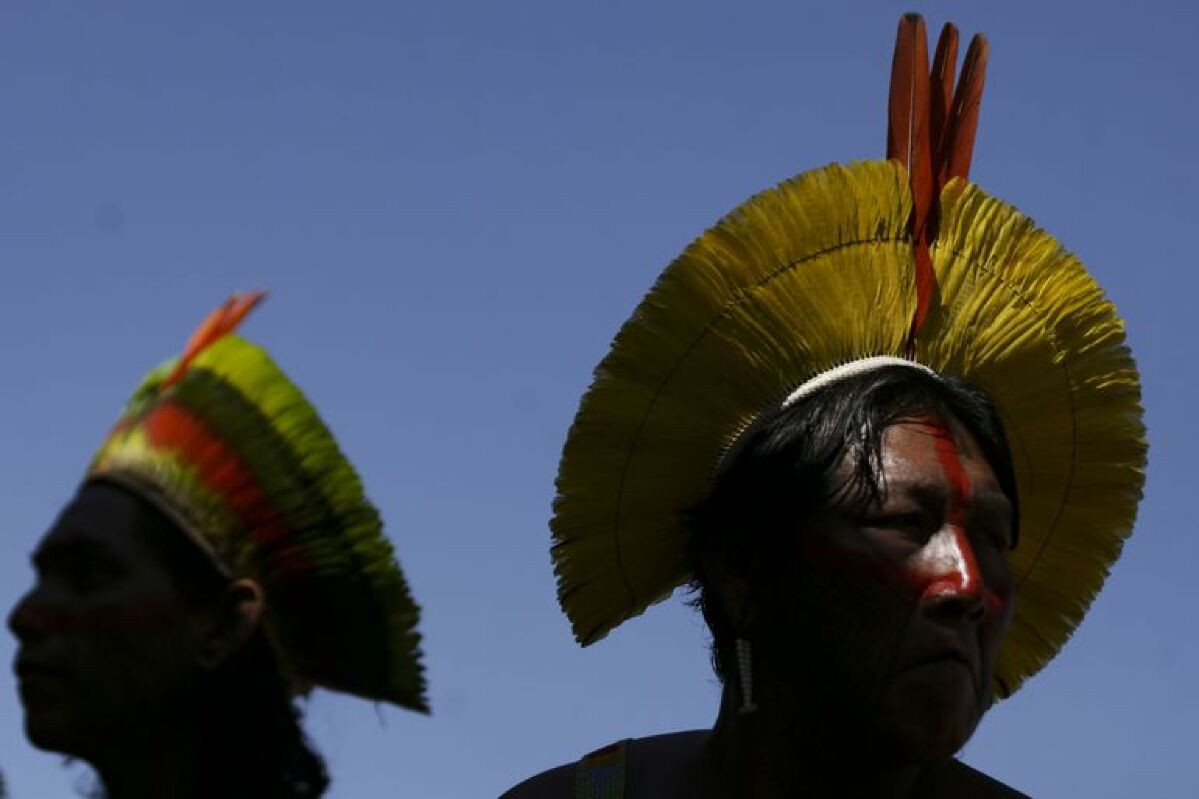 Indígenas acampam em Brasília à espera da decisão sobre marco temporal