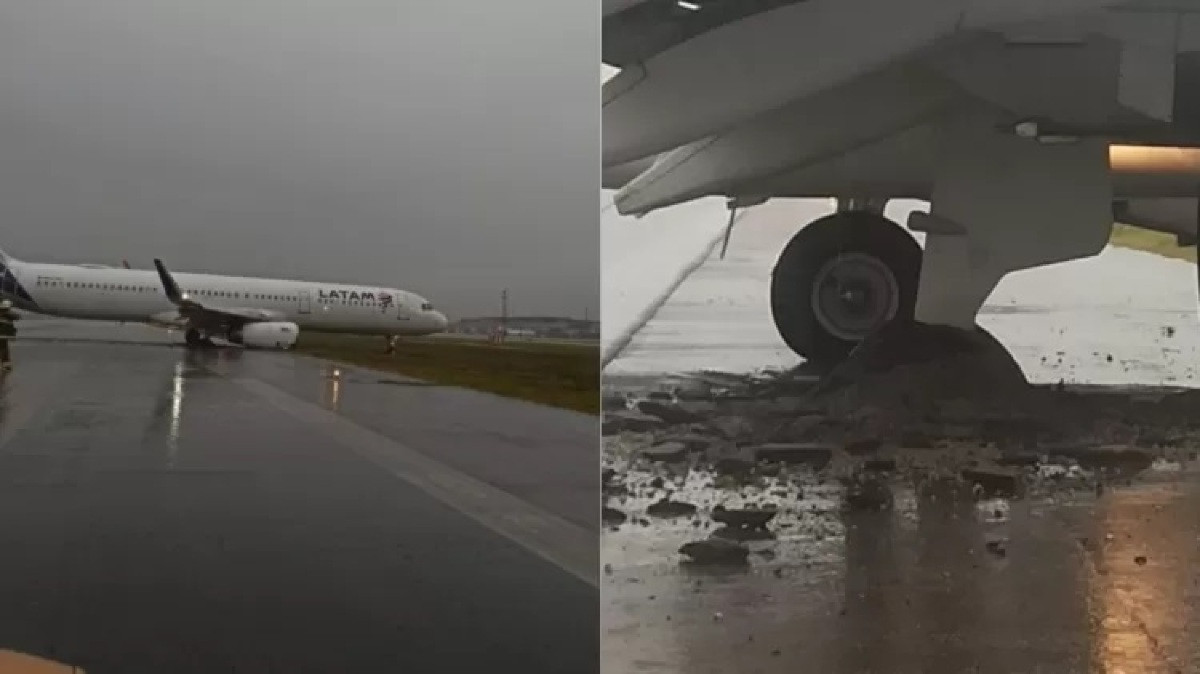 Avião sai da pista e força fechamento do aeroporto de Florianópolis
