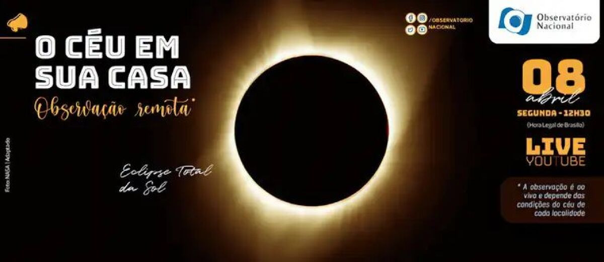 Eclipse total do Sol acontece na segunda; saiba como ver pela internet