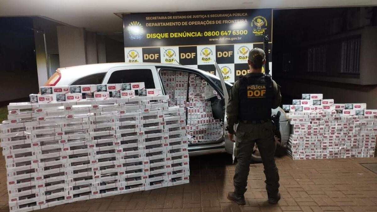 DOF apreende carros com mais de R$ 320 mil em produtos ilegais na MS-164