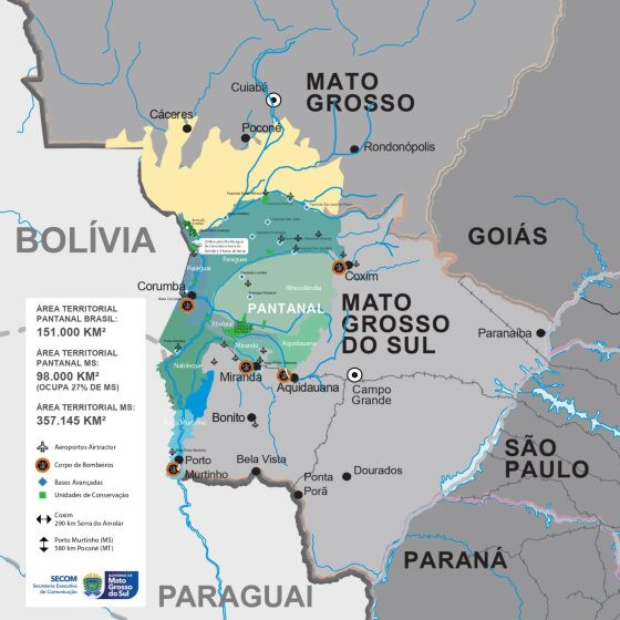 Dividido em sete sub-regiões, Pantanal tem área maior que Portugal