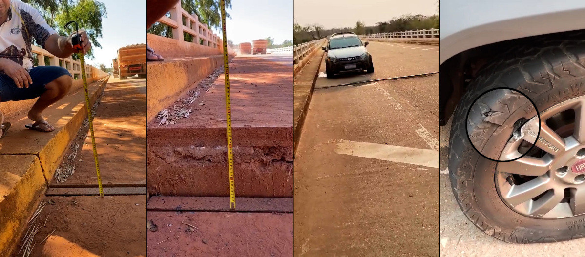 Estrutura de ponte sobre Rio Miranda assusta motoristas