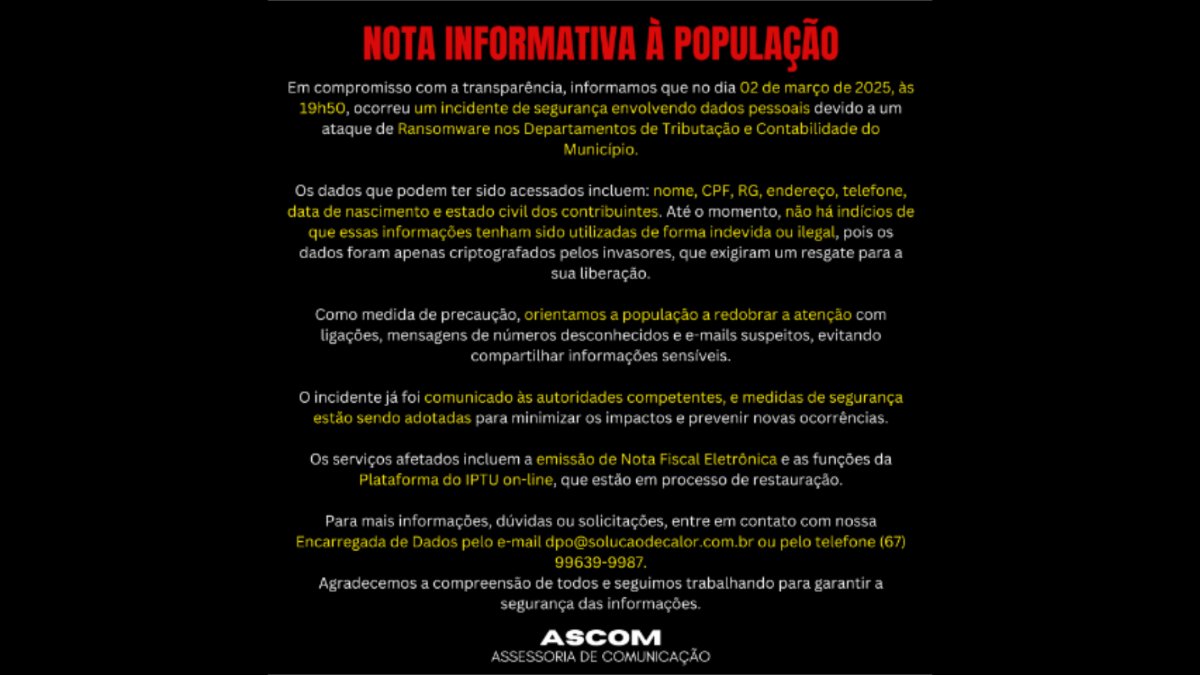 Nota Oficial