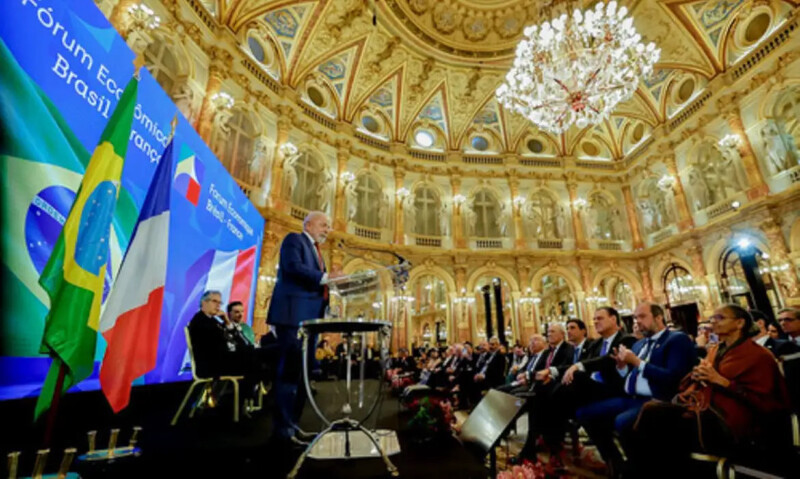 Paris - França - 06/06/2025 Presidente da República, Luiz Inácio Lula da Silva, durante sessão de encerramento do Fórum Empresarial Brasil – França