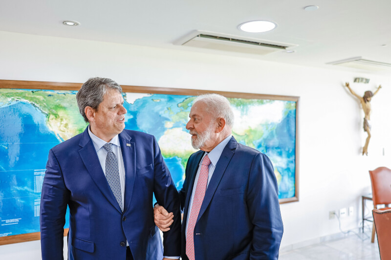 Brasília (DF) (SP), 30.01.2024 - Presidente da República, Luiz Inácio da Silva, se reune com o Governador de São Paulo, Tarcísio de Freitas, no Palácio do Planalto