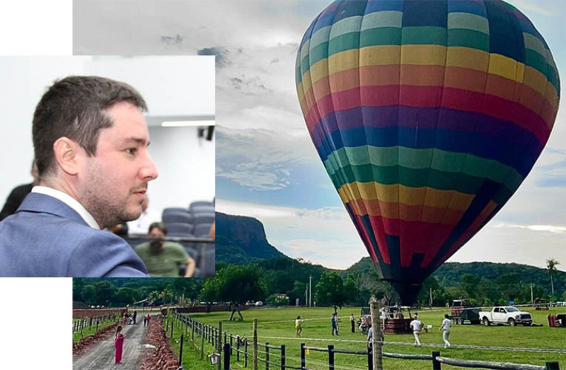 Catan e balonismo no distrito de Camisão, em Aquidauana