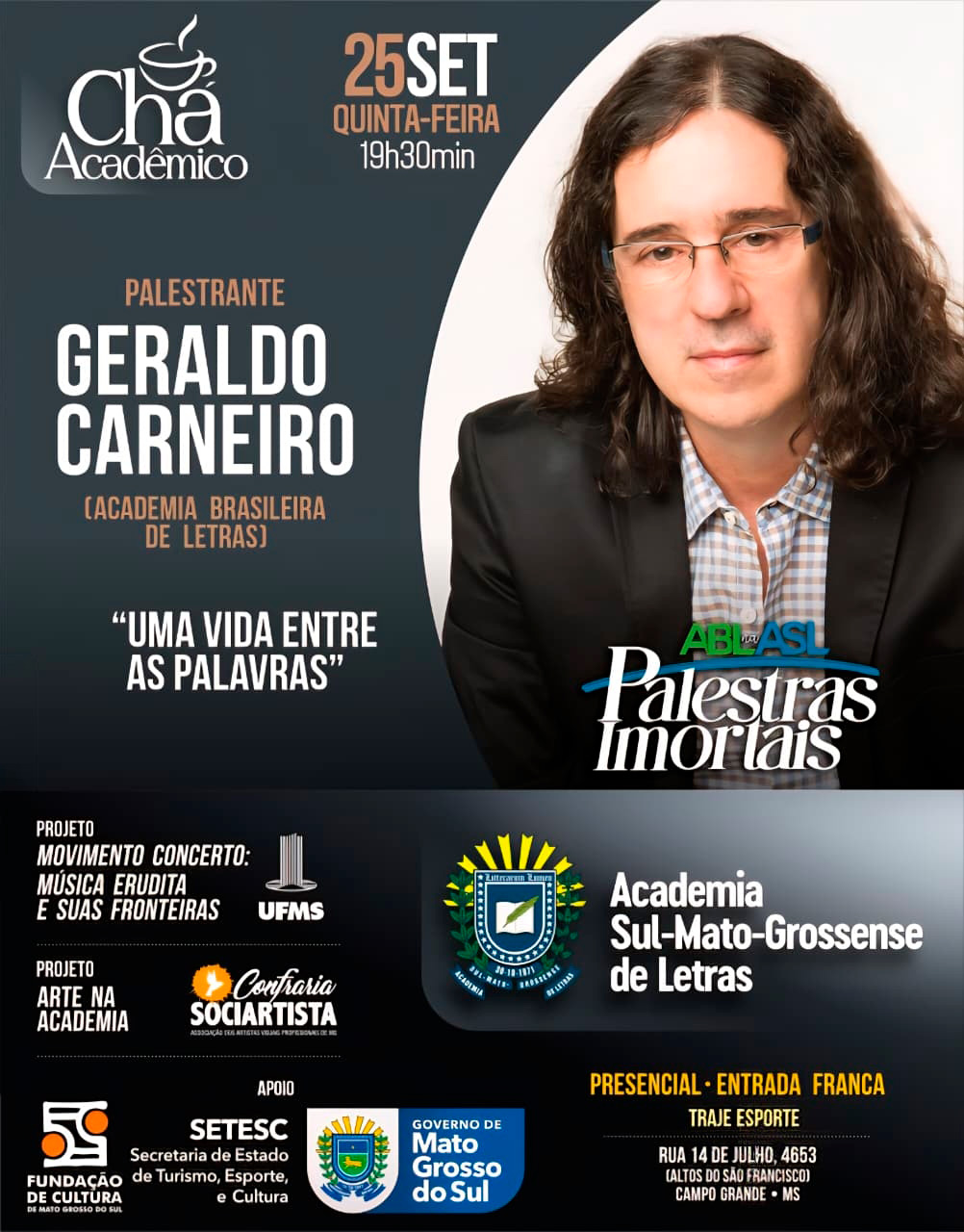 “Uma vida entre as palavras”: Geraldo Carneiro ministra palestra na ASL